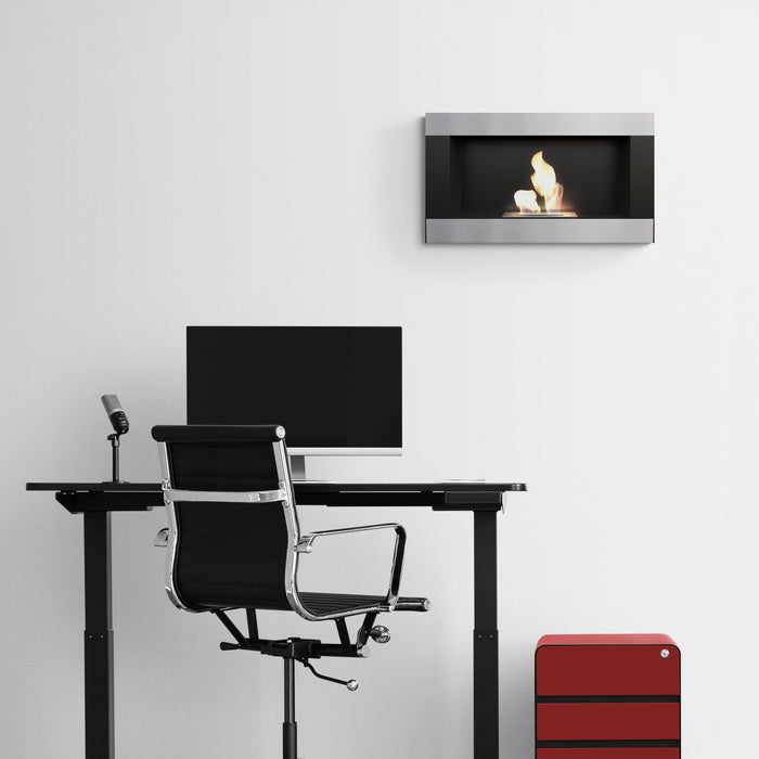 Billig væghængt biopejs med elegant stålfront. Model 903 til indbygning eller direkte montering på væggen